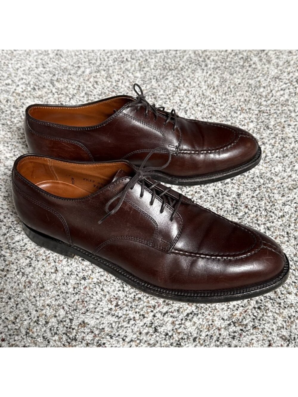 ALDEN 968 Norwegian Blucher Handsewn Vamp Split Toe Brown Oxford Size 11 B/D